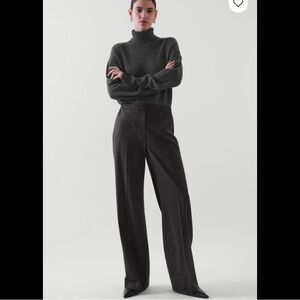 COS Dark Gray Pinstriped Elasticated Wool Trousers (NEW)